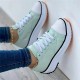 Women's Platform Canvas Sneakers, Casual Solid Color Lace Up Trainers, All-Match Walking Sports Shoes