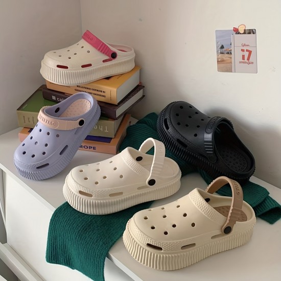 Women's Hollow Out Design Clogs, Lightweight Closed Toe Slip On Shoes, Women's Casual Walking Shoes