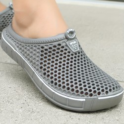 Women's Solid Color Flat Clogs, Slip On Round Toe Non-slip Outdoor Casual Slides Shoes, Summer Beach Comfy Shoes