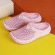 Women's Solid Color Flat Clogs, Slip On Round Toe Non-slip Outdoor Casual Slides Shoes, Summer Beach Comfy Shoes