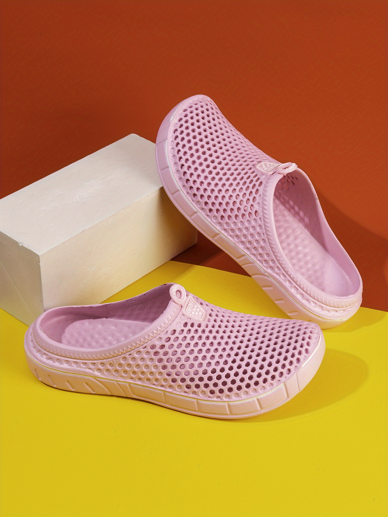 womens solid color flat clogs slip on round toe non slip outdoor casual slides shoes summer beach comfy shoes details 7