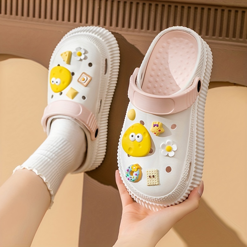 womens cute cartoon platform clogs trendy hollow out eva slide shoes indoor outdoor beach garden sandals details 2
