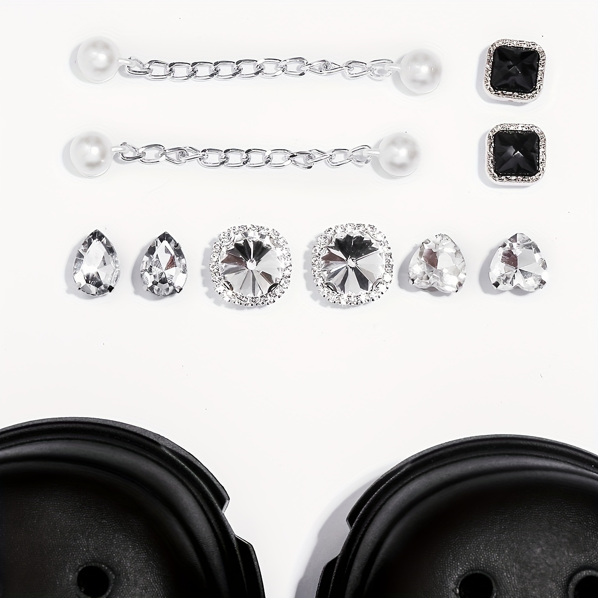 womens rhinestone chaine decor clogs closed toe soft sole platform warm lined shoes winter non slip plush shoes details 16