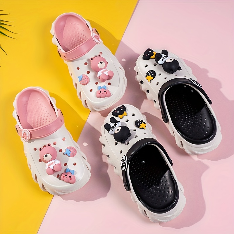 womens cute cartoon decor clogs slip on soft sole platform non slip slides beach summer versatile slides details 1