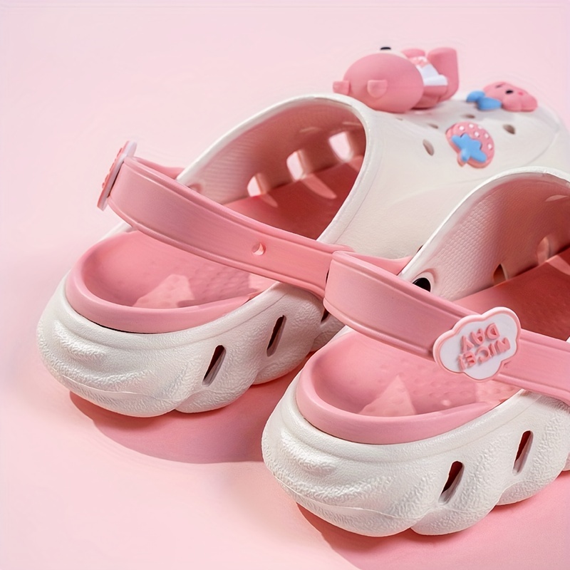 womens cute cartoon decor clogs slip on soft sole platform non slip slides beach summer versatile slides details 6